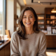 Portrait of Sarah M., a happy customer with brown hair